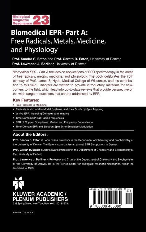 Produktbild: Biomedical EPR - Part A: Free Radicals, Metals, Medicine and Physiology
