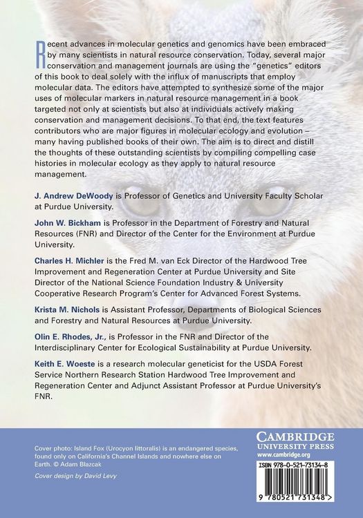 Produktbild: Molecular Approaches in Natural Resource Conservation and Management