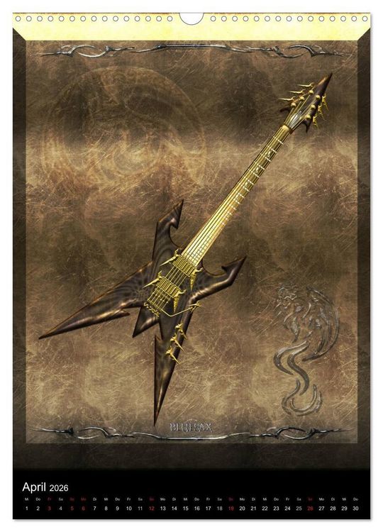 Produktbild: Heroische Gitarren (Wandkalender 2026 DIN A3 hoch), CALVENDO Monatskalender
