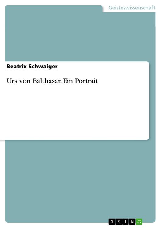 Produktbild: Urs von Balthasar. Ein Portrait