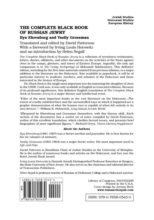 Produktbild: The Complete Black Book of Russian Jewry