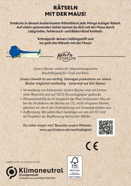 Produktbild: Lustige R&auml;tsel mit der Maus. Bunter R&auml;tselblock f&uuml;r Kinder ab 4 Jahren