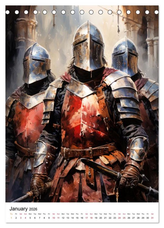 Produktbild: Medieval Legends (Desk Calendar 2026 DIN A5 portrait), CALVENDO 12 Month DeskCalendar