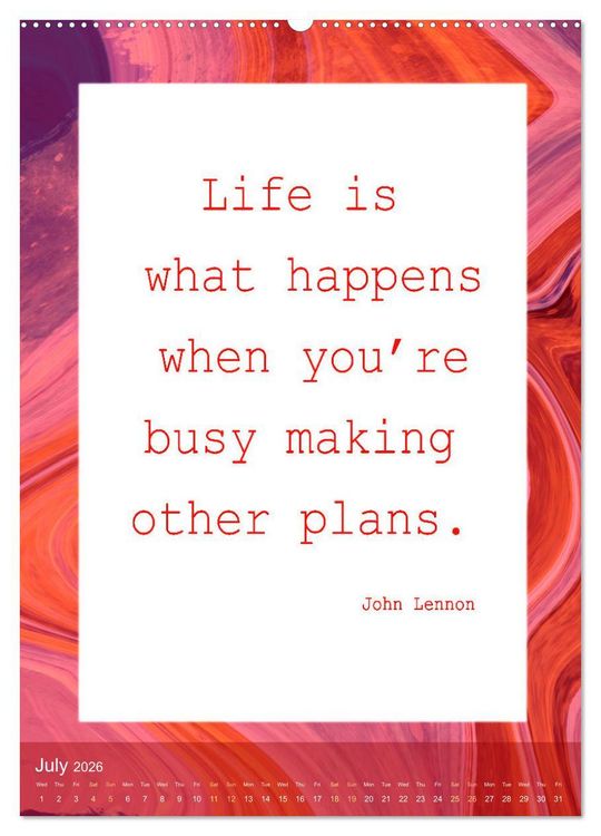 Produktbild: Inspiring sayings (Wall Calendar 2026 DIN A2 portrait), CALVENDO 12 Month Wall Calendar