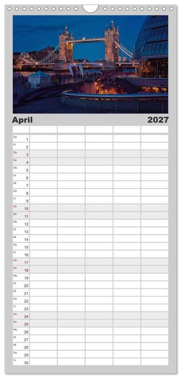 Produktbild: Familienplaner 2027 - Weltmetropole London mit 5 Spalten (Wandkalender, 21 x 45 cm) CALVENDO