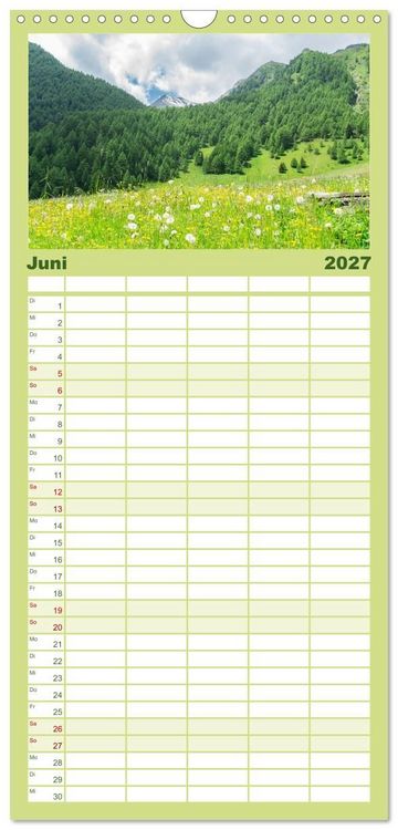 Produktbild: Familienplaner 2027 - S&uuml;dtirol - Traumhafte Berge und Seen im Norden Italiens mit 5 Spalten (Wandkalender, 21 x 45 cm) CALVENDO