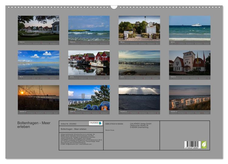 Produktbild: Boltenhagen - Meer erleben (Wandkalender 2026 DIN A2 quer), CALVENDO Monatskalender