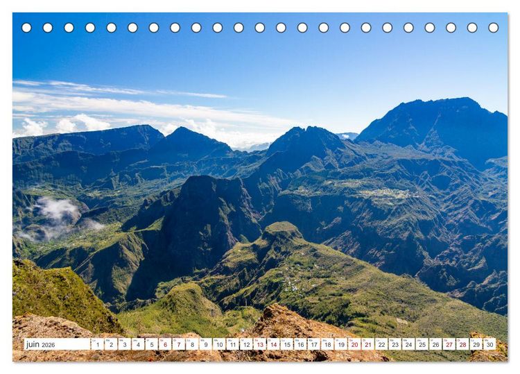 Produktbild: &Icirc;le de la R&eacute;union - Le paradis fran&ccedil;ais dans l'oc&eacute;an Indien (Calendrier de bureau 2026 DIN A5 vertical), CALVENDO calendrier mensuel
