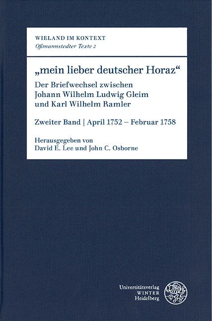Produktbild: &bdquo;mein lieber deutscher Horaz&ldquo;