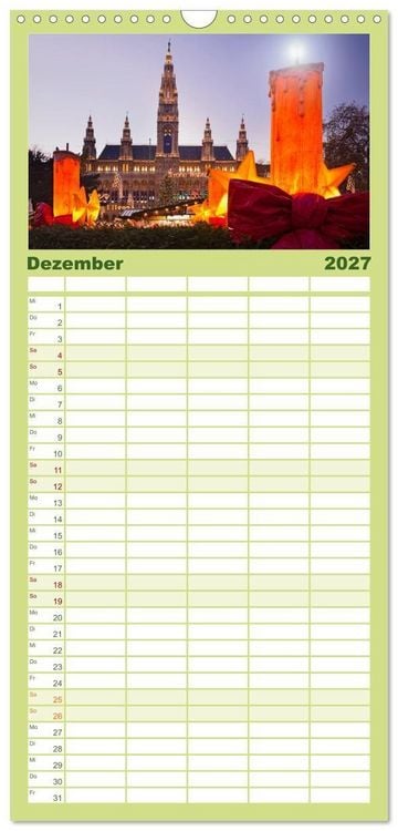Produktbild: Familienplaner 2027 - Traumhaftes Wien mit 5 Spalten (Wandkalender, 21 x 45 cm) CALVENDO