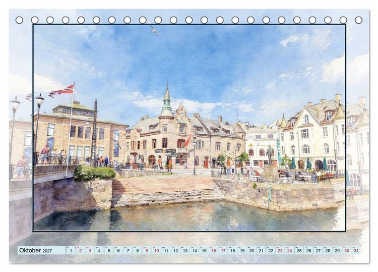 Produktbild: Impressionen aus Norwegen (Tischkalender 2027 DIN A5 quer), CALVENDO Monatskalender