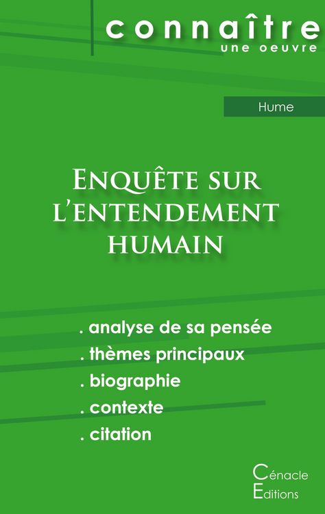 Produktbild: Fiche de lecture Enqu&ecirc;te sur l'entendement humain de David Hume (analyse litt&eacute;raire de r&eacute;f&eacute;rence et r&eacute;sum&eacute; complet)