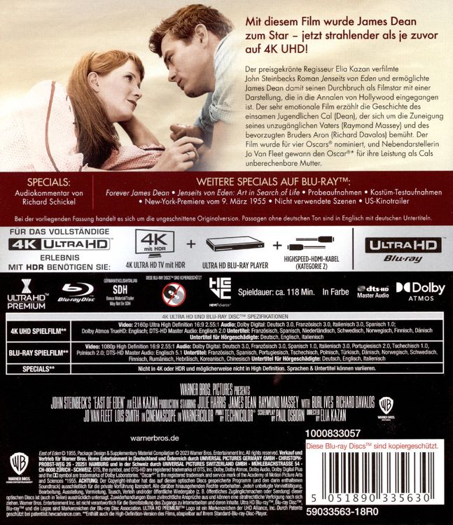 Produktbild: Jenseits von Eden (4K Ultra HD) (+ Blu-ray 2D)