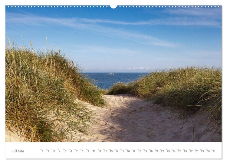 Produktbild: Stege & Wege auf Sylt (hochwertiger Premium Wandkalender 2026 DIN A2 quer), Kunstdruck in Hochglanz