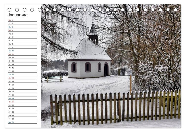 Produktbild: Sa(ar)krale Baukunst - Kapellen im Saarland (Tischkalender 2026 DIN A5 quer), CALVENDO Monatskalender
