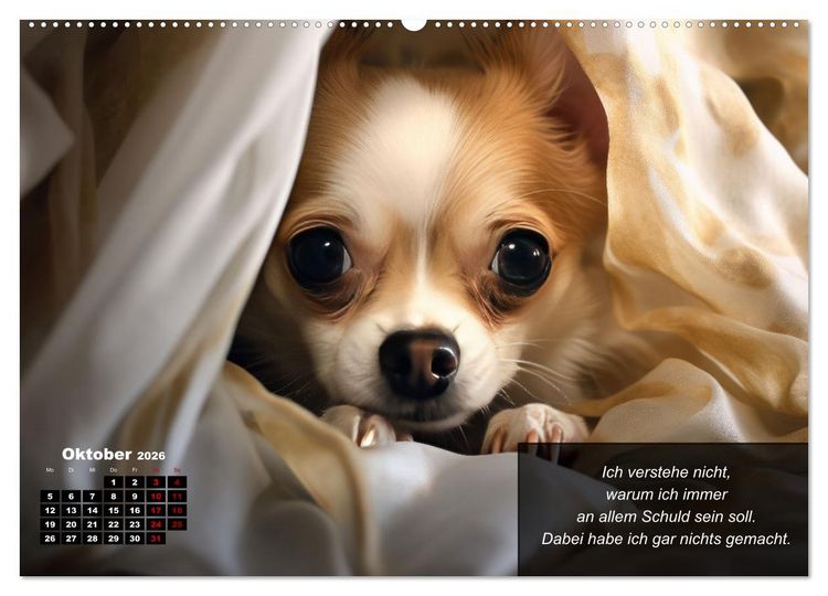 Produktbild: Lustige Chihuahua-Momente (hochwertiger Premium Wandkalender 2026 DIN A2 quer), Kunstdruck in Hochglanz