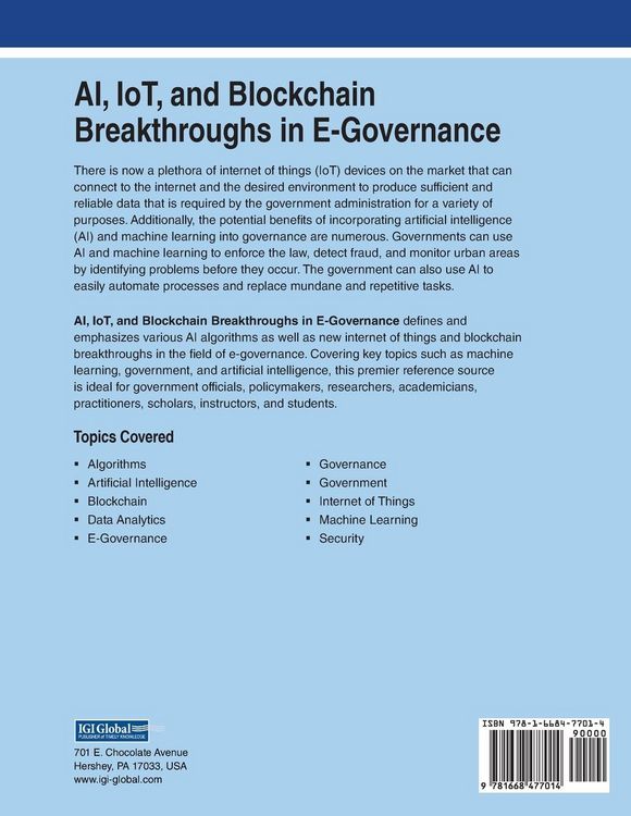 Produktbild: AI, IoT, and Blockchain Breakthroughs in E-Governance