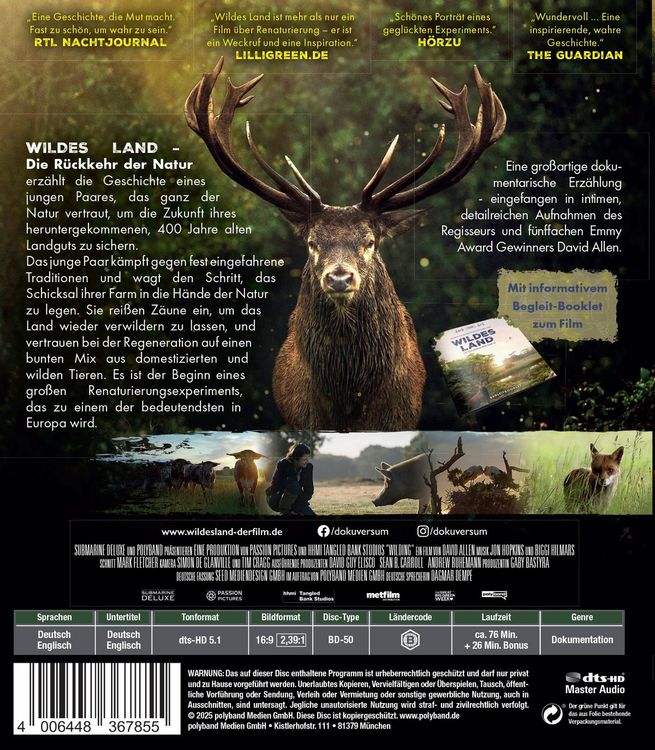 Produktbild: WILDES LAND - Die R&uuml;ckehr der Natur