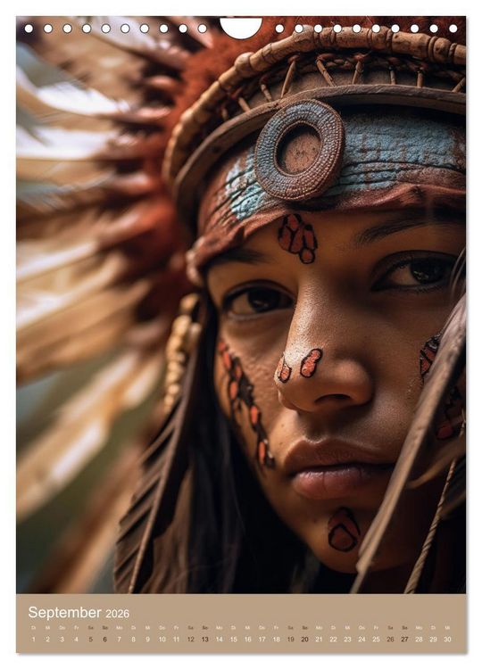 Produktbild: Schamanische Seelen: Mystische Indianerportraits (Wandkalender 2026 DIN A4 hoch), CALVENDO Monatskalender
