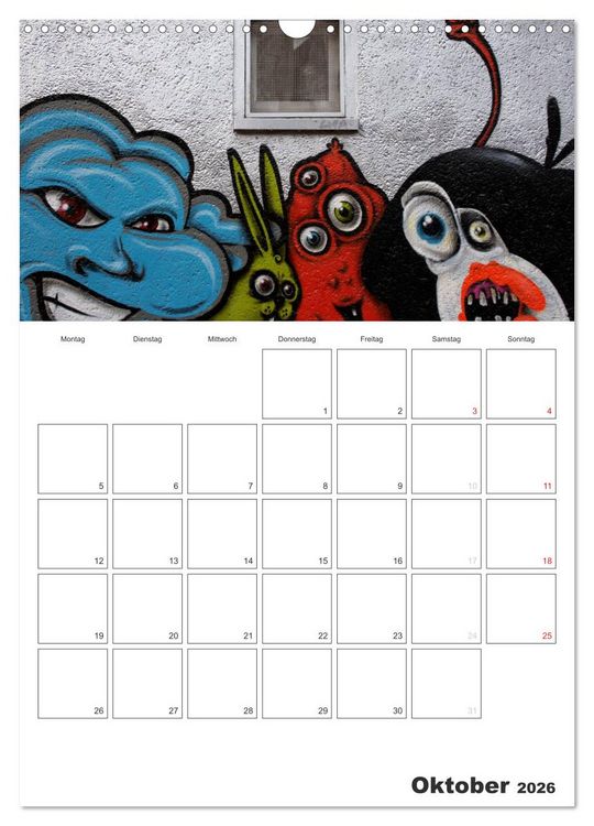 Produktbild: GRAFFITI 2026 / Planer (Wandkalender 2026 DIN A3 hoch), CALVENDO Monatskalender