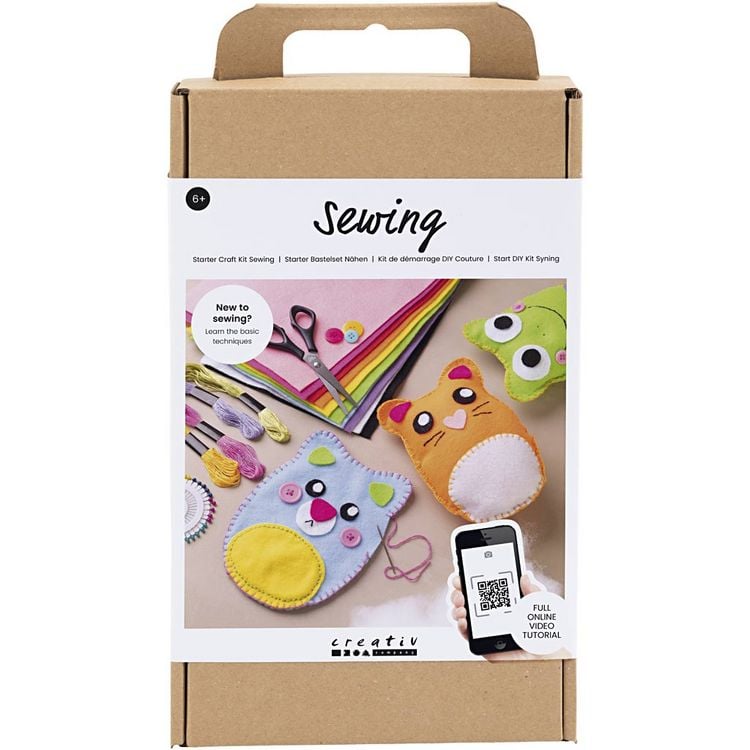 Produktbild: Creativ Company DIY Sets Filz & Fleece Starter Kreativ Set N&auml;hen, Teddyb&auml;ren, Kreativ Box