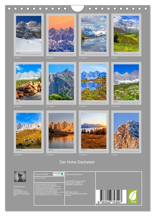 Produktbild: Der Hohe Dachstein (Wandkalender 2027 DIN A4 hoch), CALVENDO Monatskalender