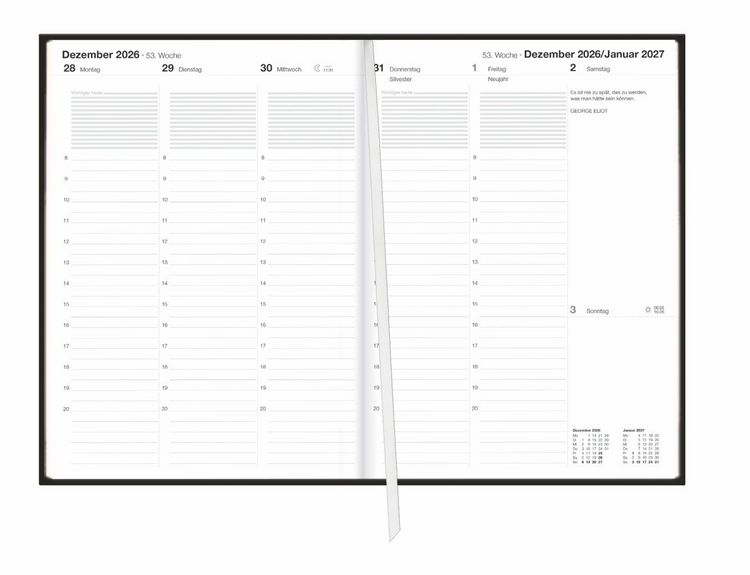 Produktbild: Terminer A5, Leder schwarz 2027