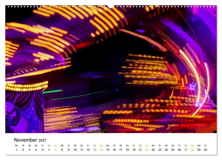 Produktbild: Lichter des Jahrmarkts in Langzeitbelichtung (hochwertiger Premium Wandkalender 2027 DIN A2 quer), Kunstdruck in Hochglanz