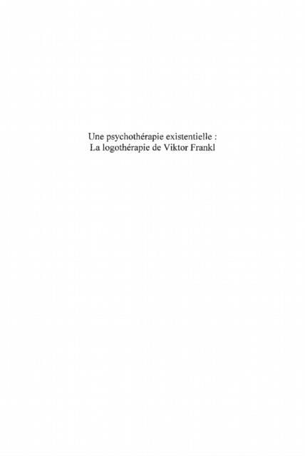 Produktbild: Une psychotherapie existentielle