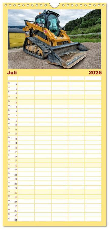 Produktbild: Familienplaner 2026 - Baumaschinen - Maschinen auf der Baustelle mit 5 Spalten (Wandkalender, 21 x 45 cm) CALVENDO