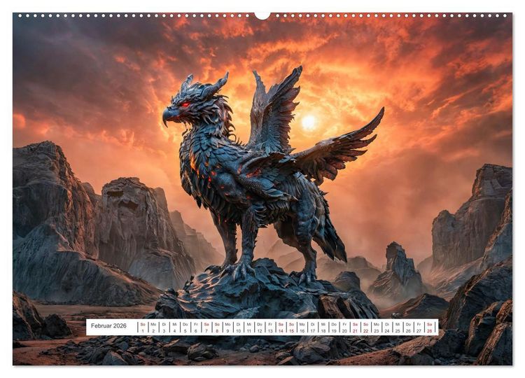 Produktbild: Legenden und Mythen - Legend&auml;re Tiere (hochwertiger Premium Wandkalender 2026 DIN A2 quer), Kunstdruck in Hochglanz