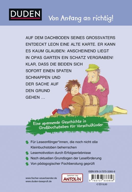 Duden Leseprofi – Grossbuchstaben: die Geheimnisvolle Schatzkarte, Erstes Lesen