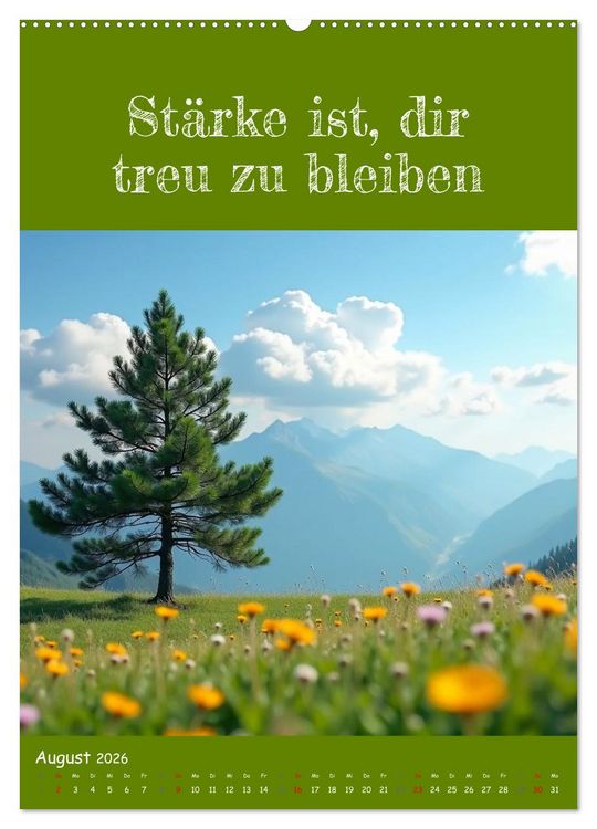 Produktbild: Positiv denken - Kalender f&uuml;r mehr Selbstvertrauen (Wandkalender 2026 DIN A2 hoch), CALVENDO Monatskalender