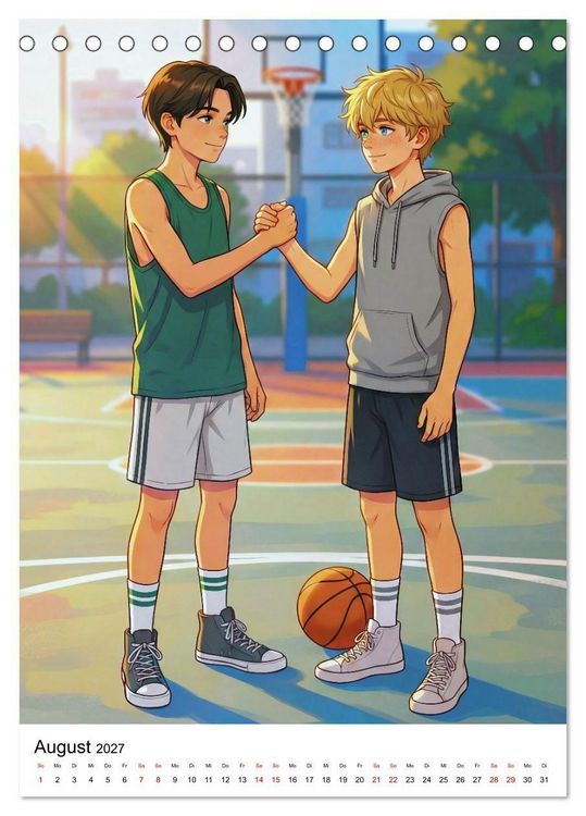 Produktbild: Level Up &ndash; Basketballhelden (Tischkalender 2027 DIN A5 hoch), CALVENDO Monatskalender