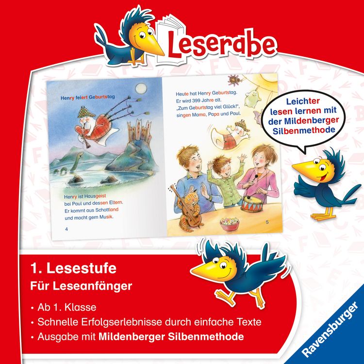 Produktbild: Leserabe mit Mildenberger Silbenmethode - Das kleine Gespenst geht in die Schule