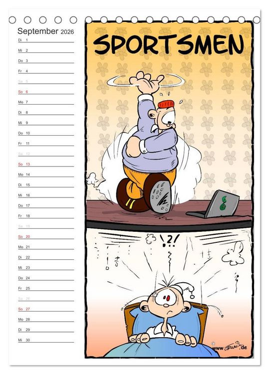 Produktbild: Trumix Cartoons - Autsch, das tut weh! (Tischkalender 2026 DIN A5 hoch), CALVENDO Monatskalender