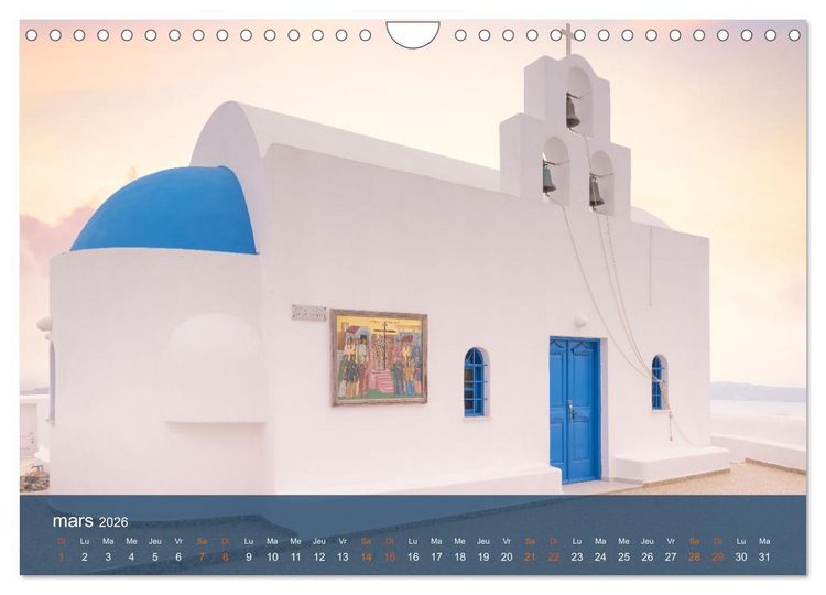 Produktbild: Santorin - La Magie des Cyclades (Calendrier mural 2026 DIN A4 vertical), CALVENDO calendrier mensuel