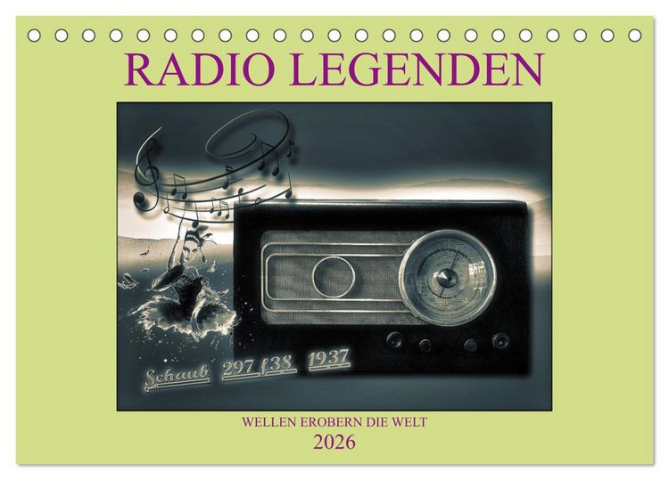 Produktbild: RADIO LEGENDEN (Tischkalender 2026 DIN A5 quer), CALVENDO Monatskalender