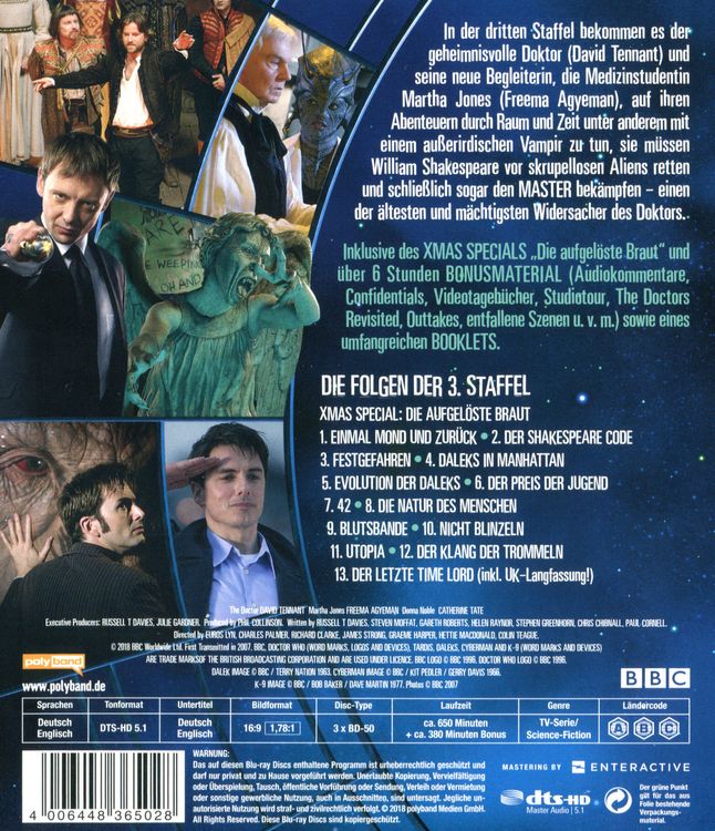 Produktbild: Doctor Who - Die komplette 3. Staffel [3 BRs]