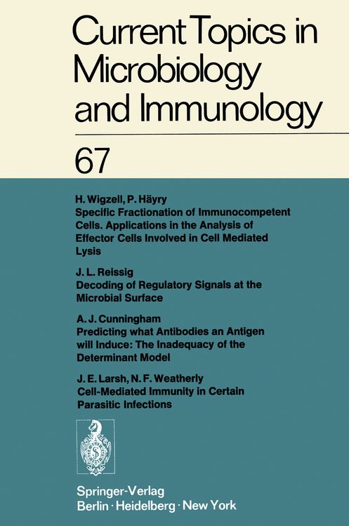 Produktbild: Current Topics in Microbiology and Immunology / Ergebnisse der Microbiologie und Immunit&auml;tsforschung