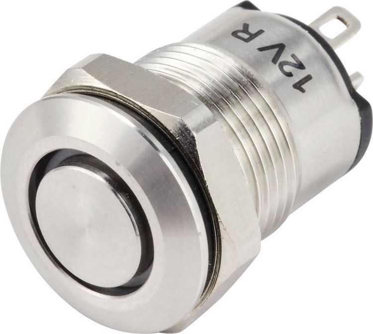 Produktbild: TRU COMPONENTS TC-14378476 Druckschalter 36 V/AC, 36 V/DC 2 A 1 x Aus/Ein rastend Gelb (&Oslash; x L) 14 mm x 24 mm IP65 1 St.