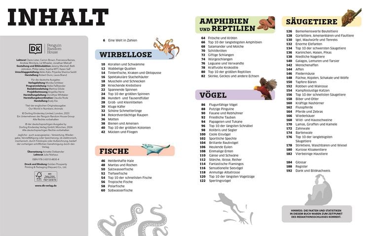 Produktbild: Unsere Welt in Zahlen. Tiere