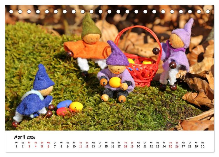 Produktbild: Die Abenteuer der vier kleinen Wichtel (Tischkalender 2026 DIN A5 quer), CALVENDO Monatskalender