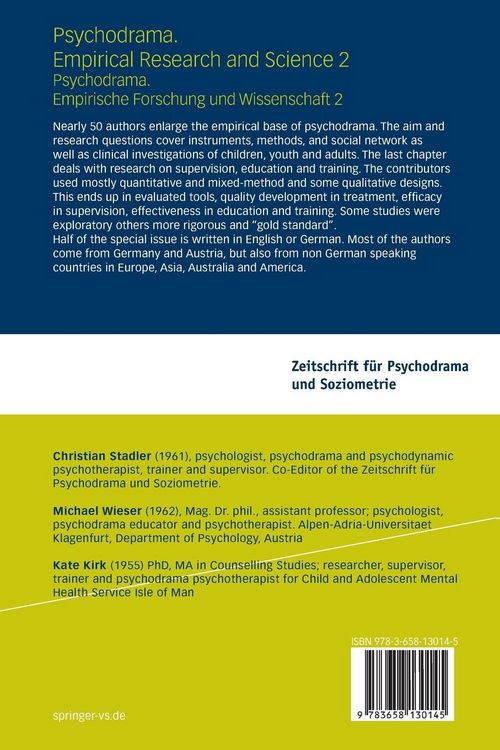 Produktbild: Psychodrama. Empirical Research and Science 2