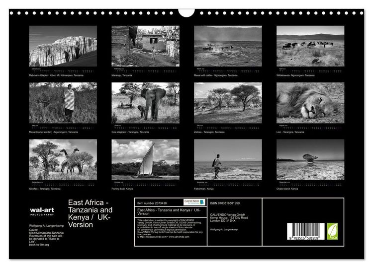 Produktbild: East Africa - Tanzania and Kenya / UK-Version (Wall Calendar 2026 DIN A3 landscape), CALVENDO 12 Month Wall Calendar