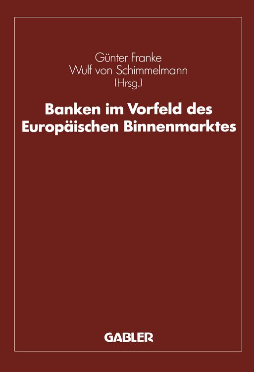 Produktbild: Banken im Vorfeld des Europ&auml;ischen Binnenmarktes