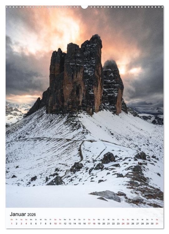 Produktbild: Die Dolomiten - Berge, die begeistern (Wandkalender 2026 DIN A2 hoch), CALVENDO Monatskalender