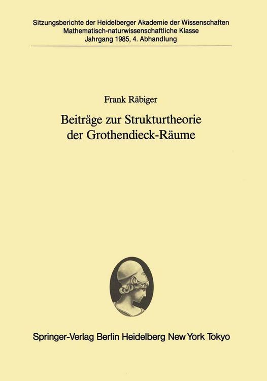 Produktbild: Beitr&auml;ge zur Strukturtheorie der Grothendieck-R&auml;ume