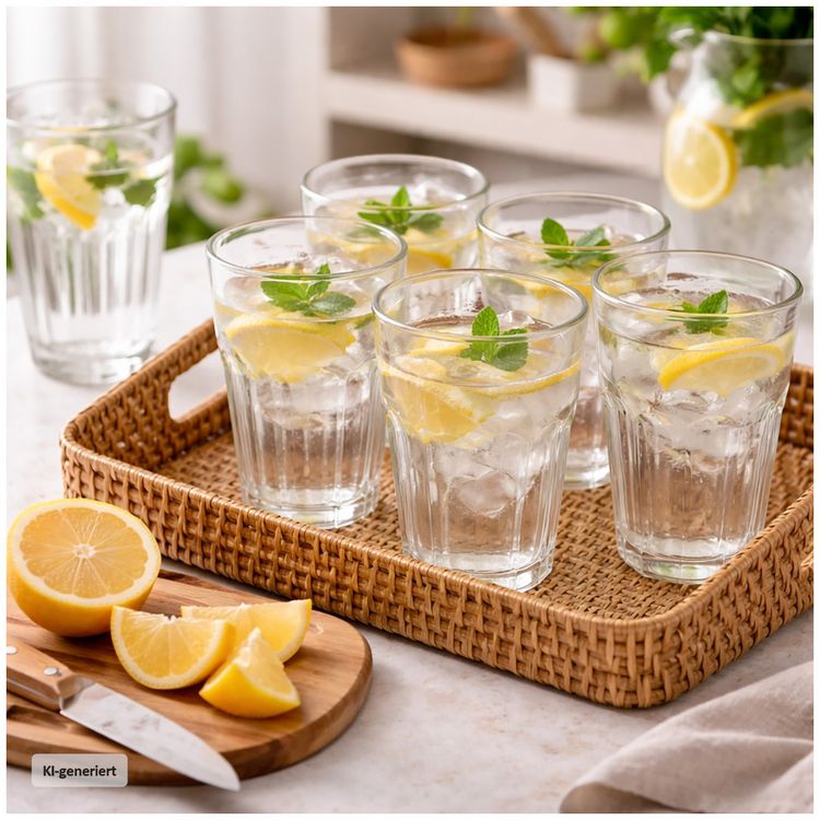 Produktbild: neuetischkultur 9 Trinkgl&auml;ser 250 ml Wassergl&auml;ser Glas sp&uuml;lmaschinengeeignet