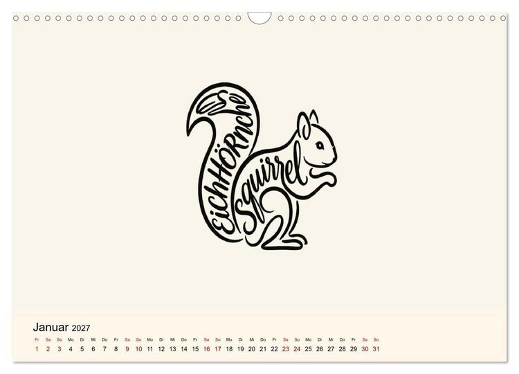 Produktbild: Buchstabentiere (Wandkalender 2027 DIN A3 quer), CALVENDO Monatskalender